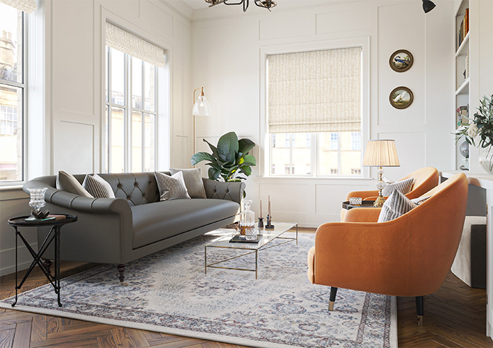 Urbanite, Ivory Glint - Twist&Fit Roman Blind - Image 6